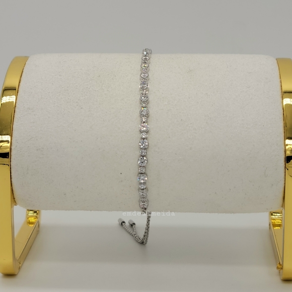 SOLD - Swarovski Silver Tone Rhodium Plated Subtle Trilogy Bracelet 5465384 - Picture 4 of 8